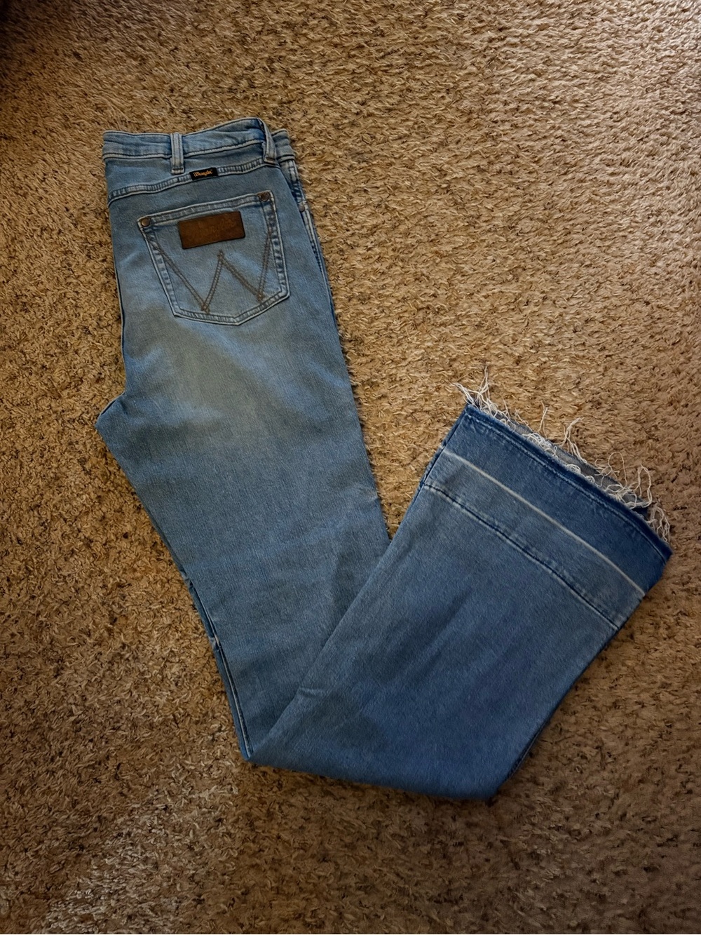 Wrangler Light Blue Frayed Hem Denim Jeans